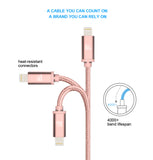 Apple MFi Certified Durable Braided Nylon Lightning to USB Cable for iPhone and iPad