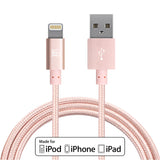 Apple MFi Certified Durable Braided Nylon Lightning to USB Cable for iPhone and iPad