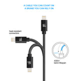 Apple MFi Certified Durable Braided Nylon Lightning to USB Cable for iPhone and iPad