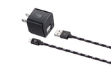 LAX Dual USB Fast Wall Charger with Braided Cable (6ft) for iPhone & Android