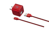 Dual USB Wall Charger Power Adapter with Braided Nylon Cable (6ft) for iPhone & Android