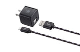 Dual USB Wall Charger Power Adapter with Braided Nylon Cable (6ft) for iPhone & Android