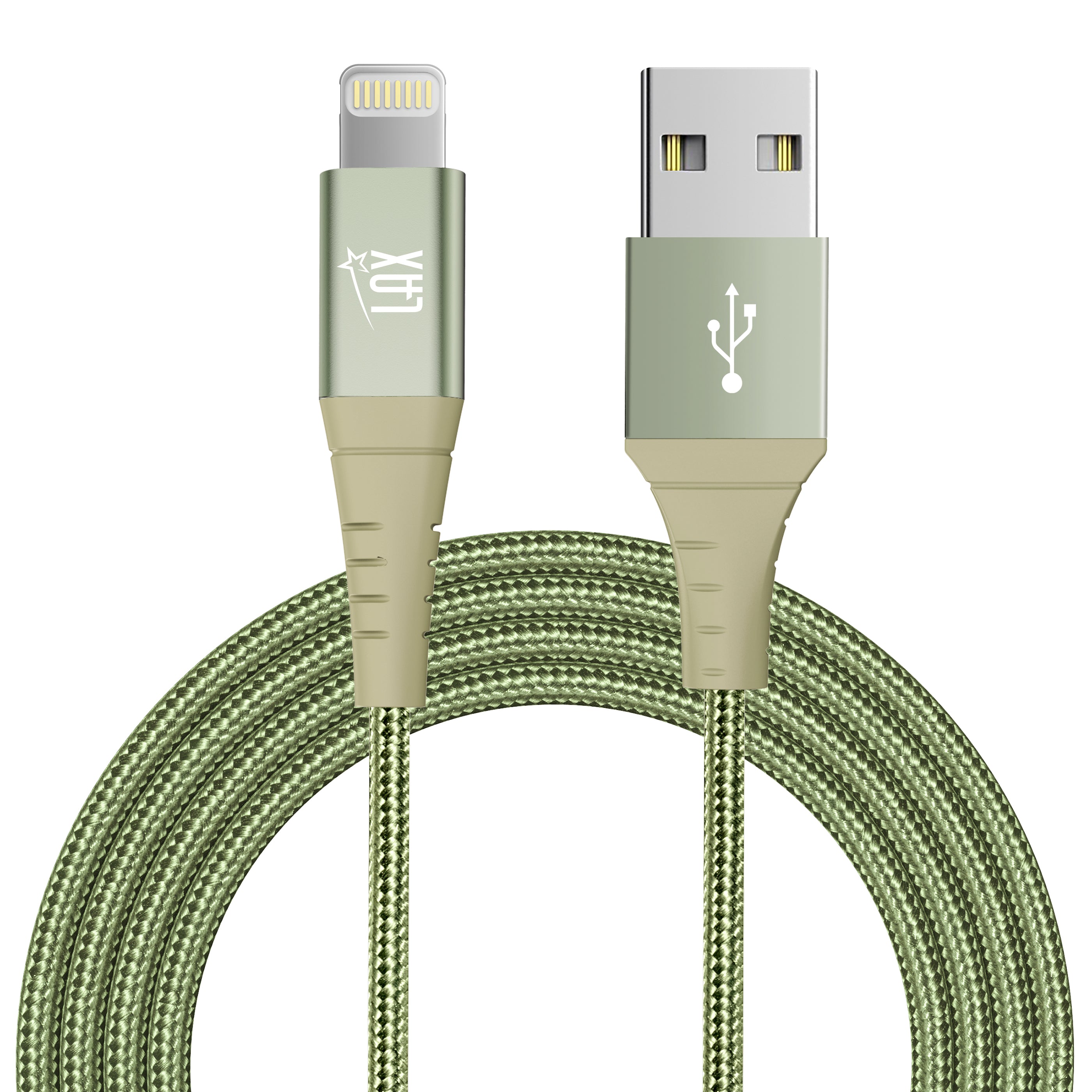 LAX Apple MFi Certified Braided Nylon USB to Iphone Cable - 4 & 10 Feet