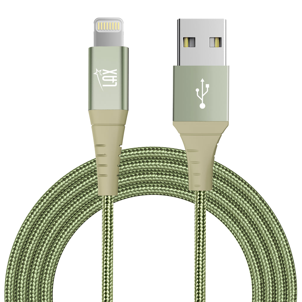 LAX Apple MFi Certified Braided Nylon USB to Iphone Cable 10