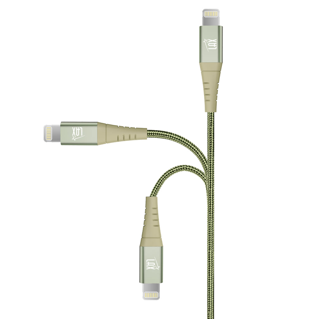 LAX Apple MFi Certified Braided Nylon USB to Iphone Cable - 4 & 10 Feet