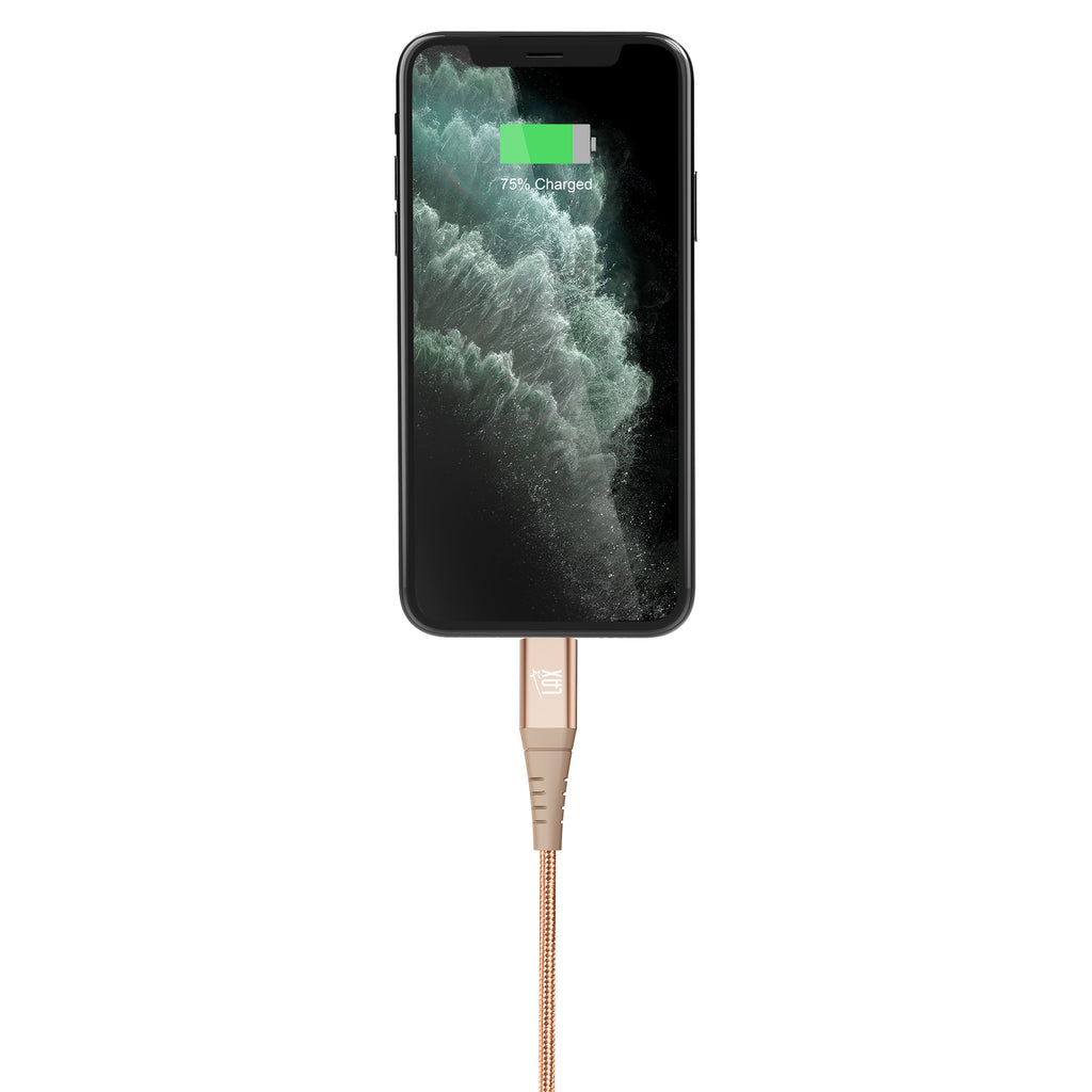 LAX Apple MFi Certified Braided Nylon USB to Iphone Cable - 4 & 10 Feet