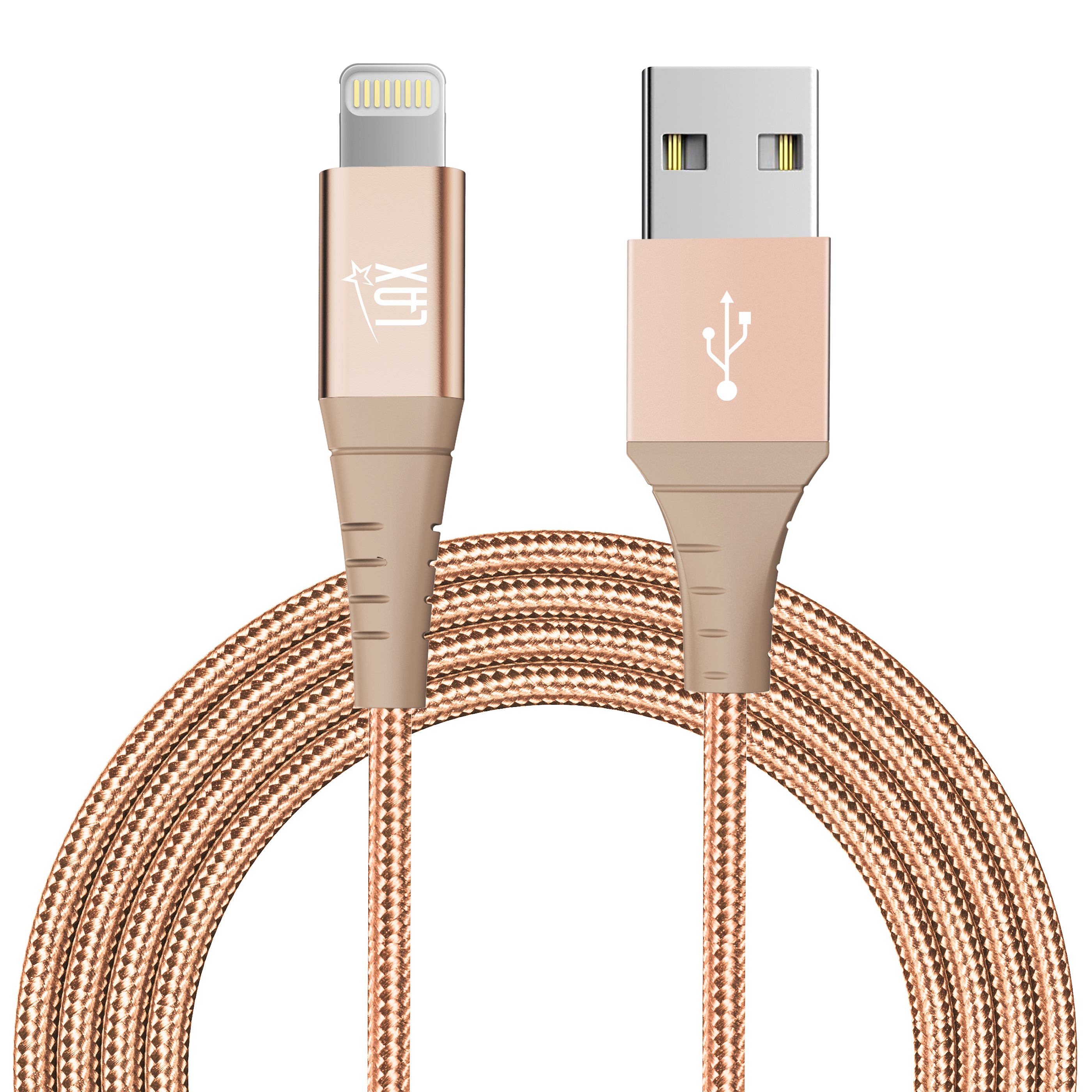 LAX Apple MFi Certified Braided Nylon USB to Iphone Cable - 4 & 10 Feet