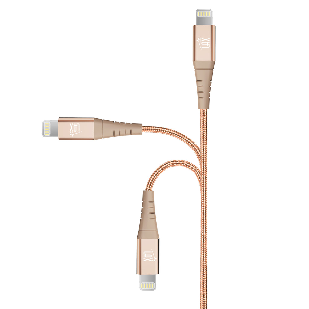 LAX Apple MFi Certified Braided Nylon USB to Iphone Cable - 4 & 10 Feet