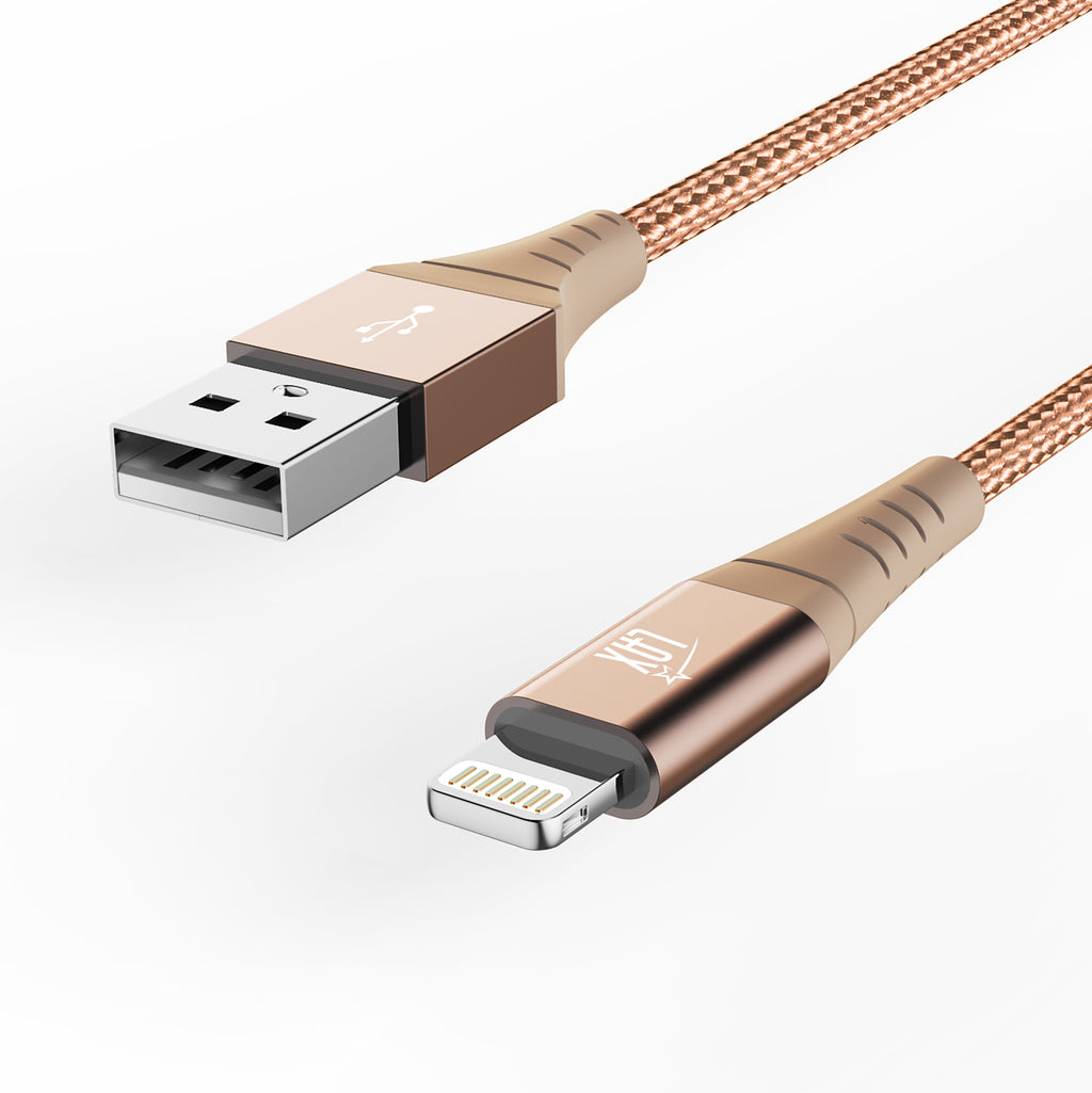 LAX Apple MFi Certified Braided Nylon USB to Iphone Cable - 4 & 10 Feet