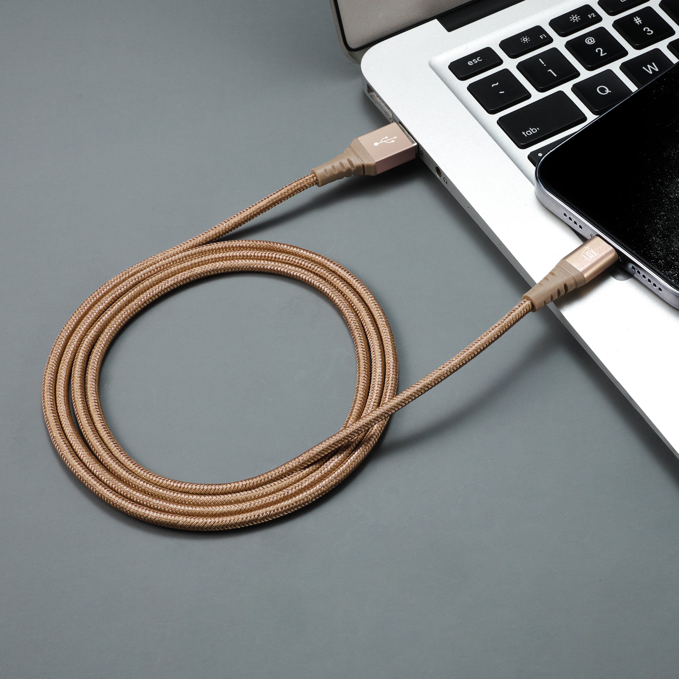 LAX Apple MFi Certified Braided Nylon USB to Iphone Cable - 4 & 10 Feet