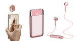 Commute Bundle: Dual USB 12,000mAh Power Bank with Smart Display with Wireless Earphones and Ring Phone Stand